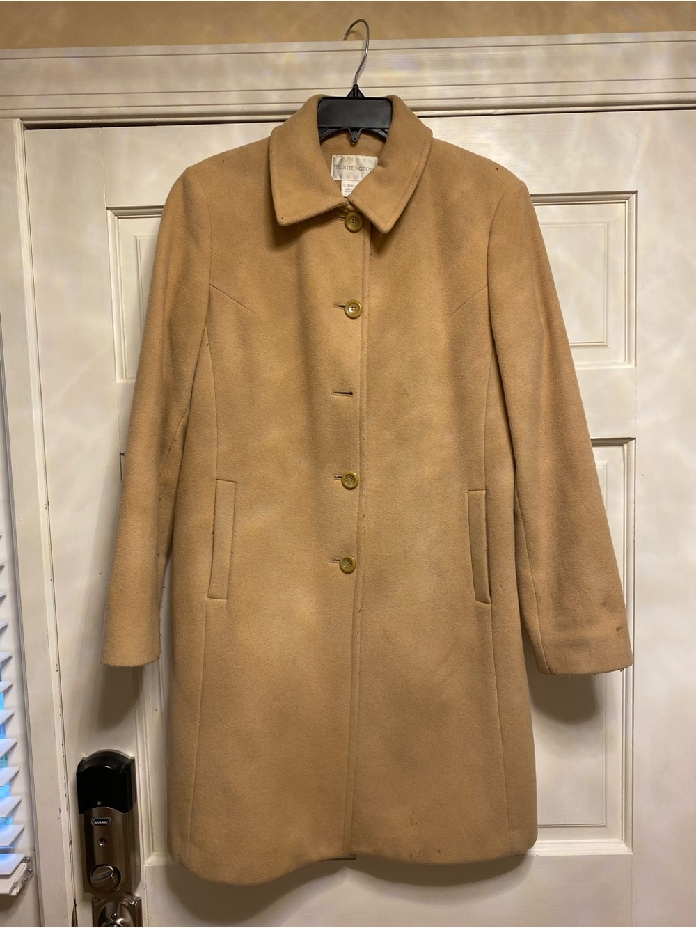Ladies’ Worthington Tan Wool Pea Coat 🧥- Size Small